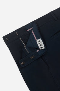 Chino chic gabardine de coton stretch bleu encre - BZV3 - BERNARD ZINS