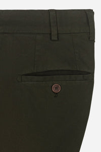 Chino chic gabardine de coton stretch vert brueghel - BZV3 - BERNARD ZINS