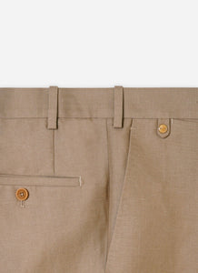 Pantalon à pli français beige solaro en laine et lin - BZV3PF - BERNARD ZINS