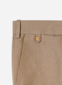 Pantalon à pli français beige solaro en laine et lin - BZV3PF - BERNARD ZINS