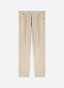 Pantalon beige naturel en coton biologique mélangé - BZV3 2PF SPBC BB - BERNARD ZINS