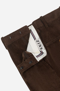 PANTALON COTON VELOURS GROSSES COTES STRETCH MOKA - BZV2 - BERNARD ZINS