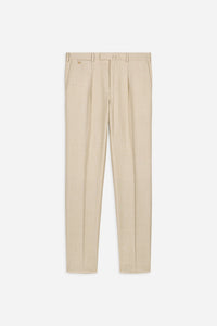 Pantalon de laine chiné beige crème - BZV3 PF - BERNARD ZINS