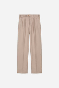 Pantalon en gabardine de coton double retord beige sable - BAC J - BERNARD ZINS