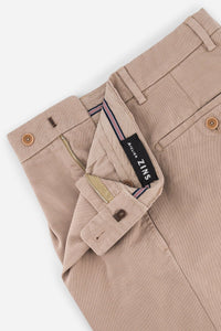 Pantalon en gabardine de coton double retord beige sable - BAC J - BERNARD ZINS