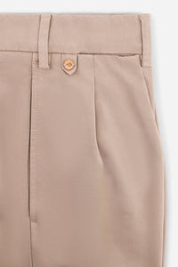 Pantalon en gabardine de coton double retord beige sable - BAC J - BERNARD ZINS