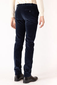 Pantalon en velours japonais shizu bleu marine - BZV3 - BERNARD ZINS