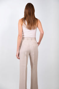 Pantalon Sand taille haute en lin biologique beige - BERNARD ZINS