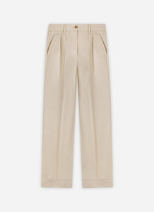 Pantalon Sand taille haute en lin biologique beige - BERNARD ZINS