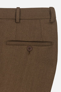 PANTALON TRICOTINE LAINE BRONZE ANTIQUE - BZV3 - BERNARD ZINS