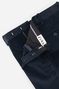 Pantalon velours stretch mille raies bleu nuit - BZV3 - BERNARD ZINS